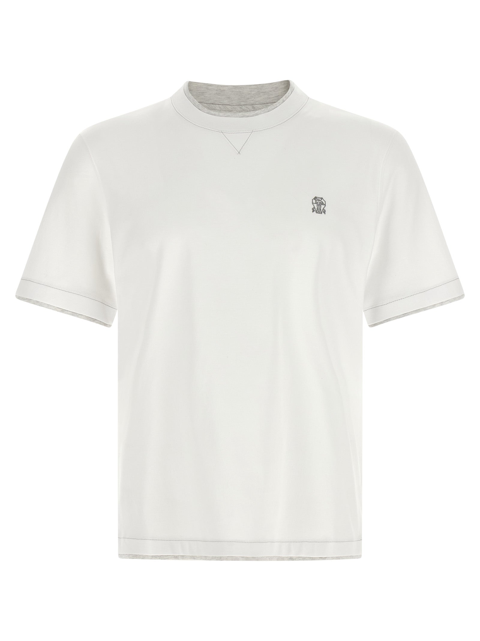 Camiseta de algodón blanca Brunello Cucinelli