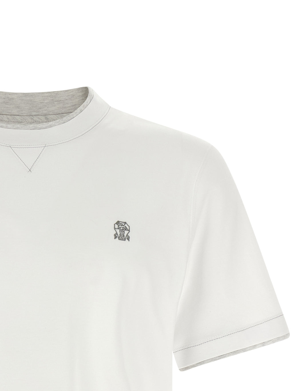 Camiseta de algodón blanca Brunello Cucinelli