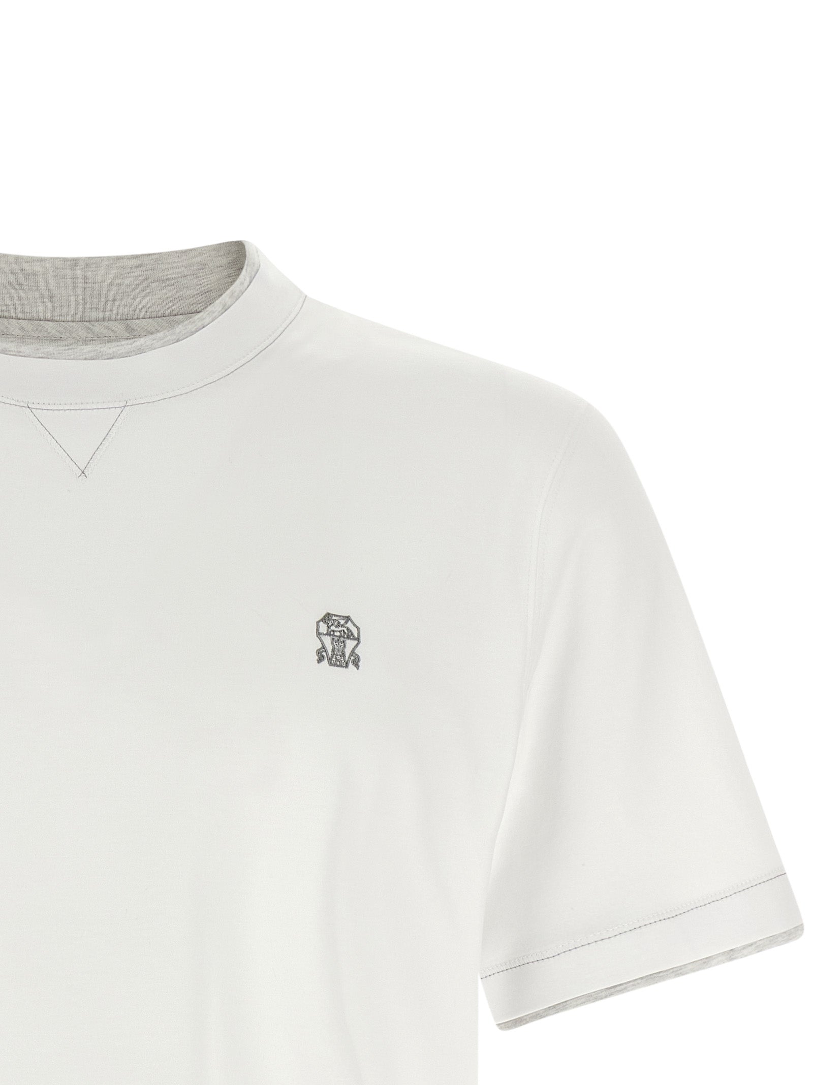 Camiseta de algodón blanca Brunello Cucinelli