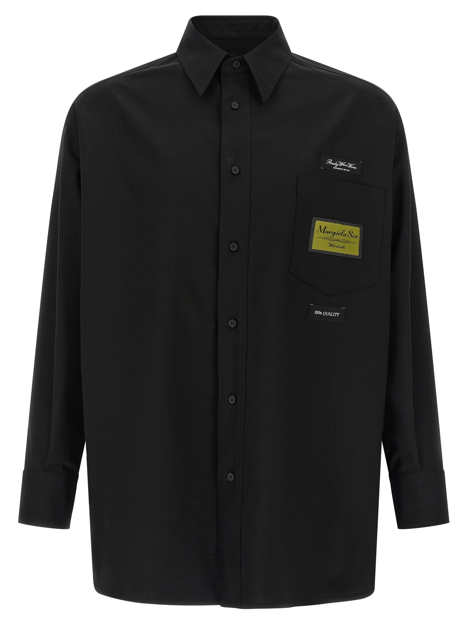 MM6 Maison Margiela Blusa de poliéster negra