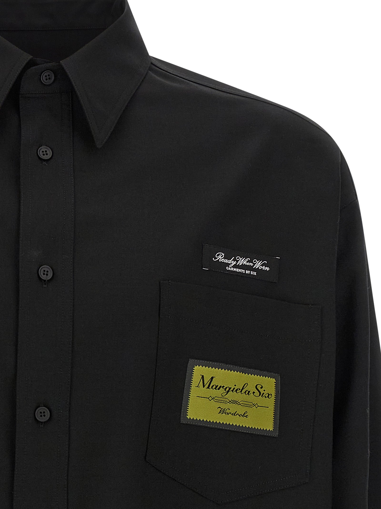 MM6 Maison Margiela Blusa de poliéster negra
