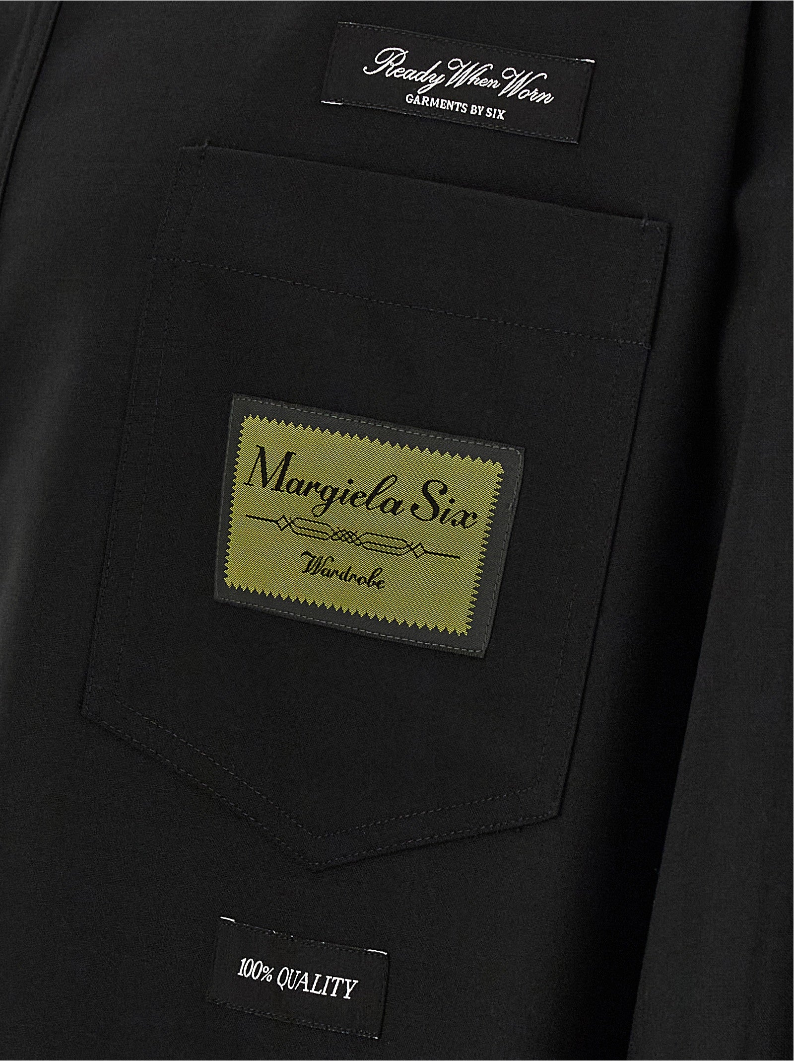 MM6 Maison Margiela Blusa de poliéster negra