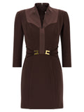 Minivestido Elisabetta Franchi de poliéster marrón