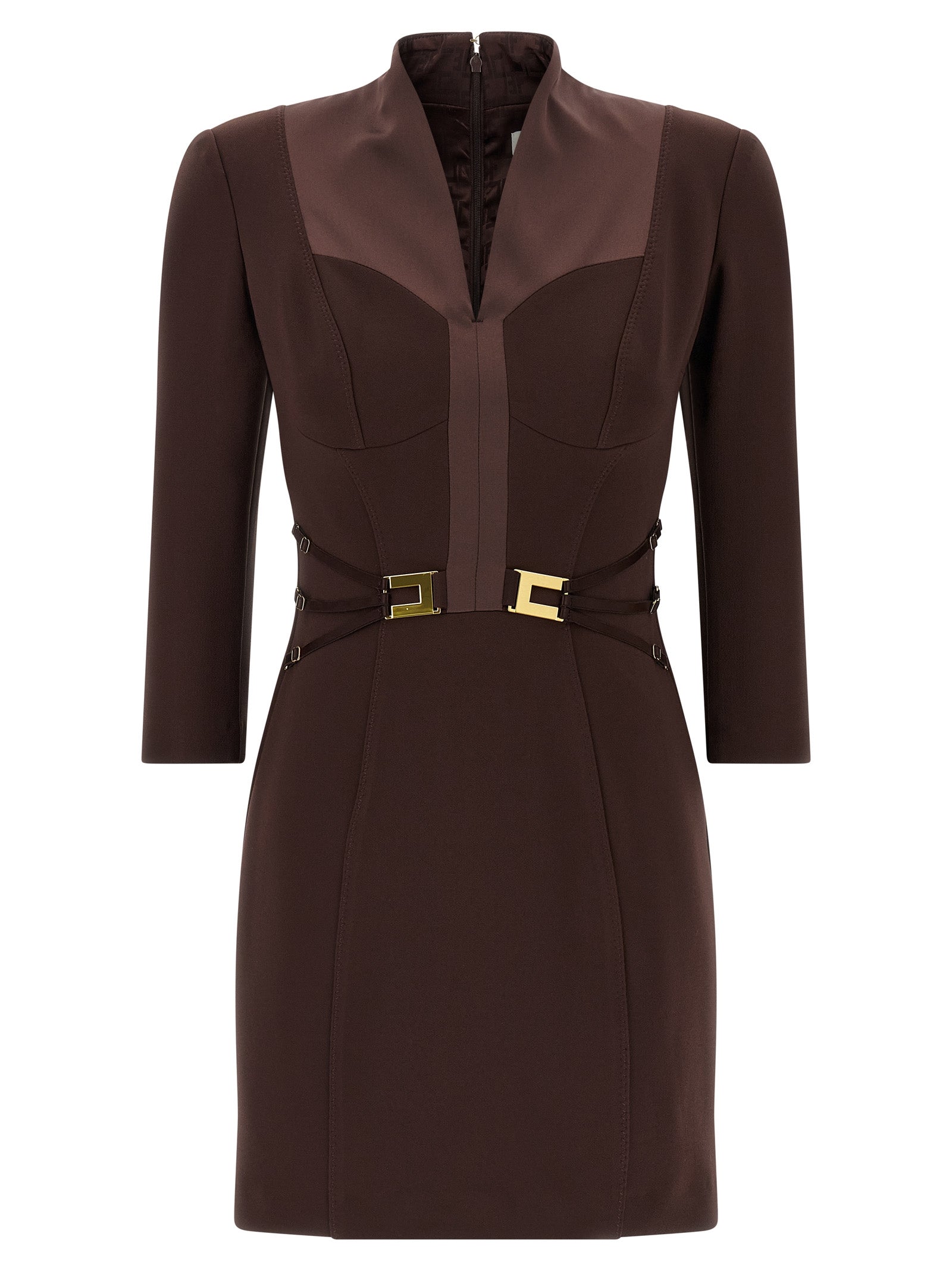 Minivestido Elisabetta Franchi de poliéster marrón