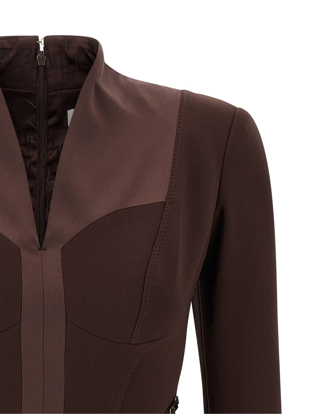 Minivestido Elisabetta Franchi de poliéster marrón
