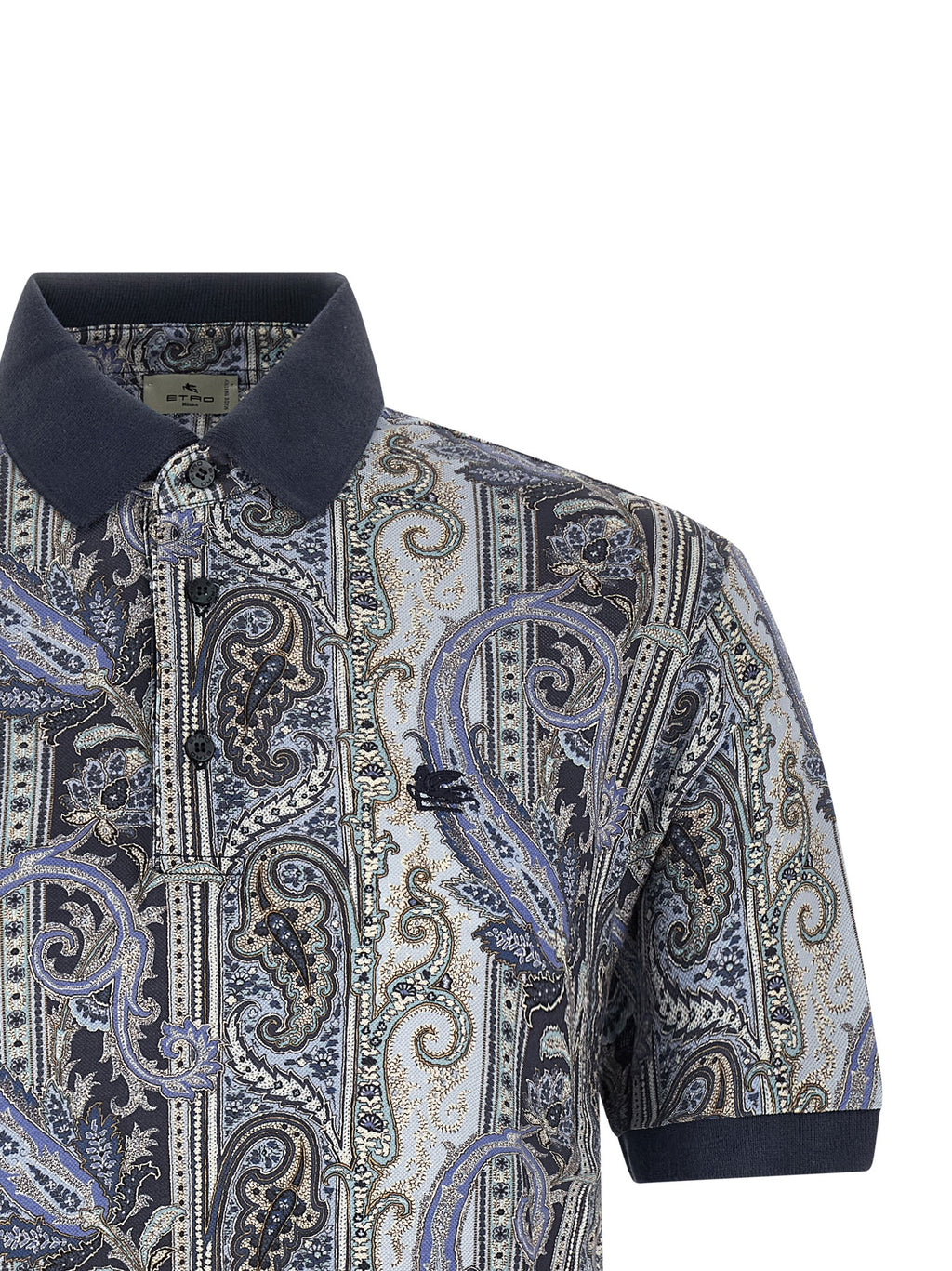 Polo de algodón azul Etro