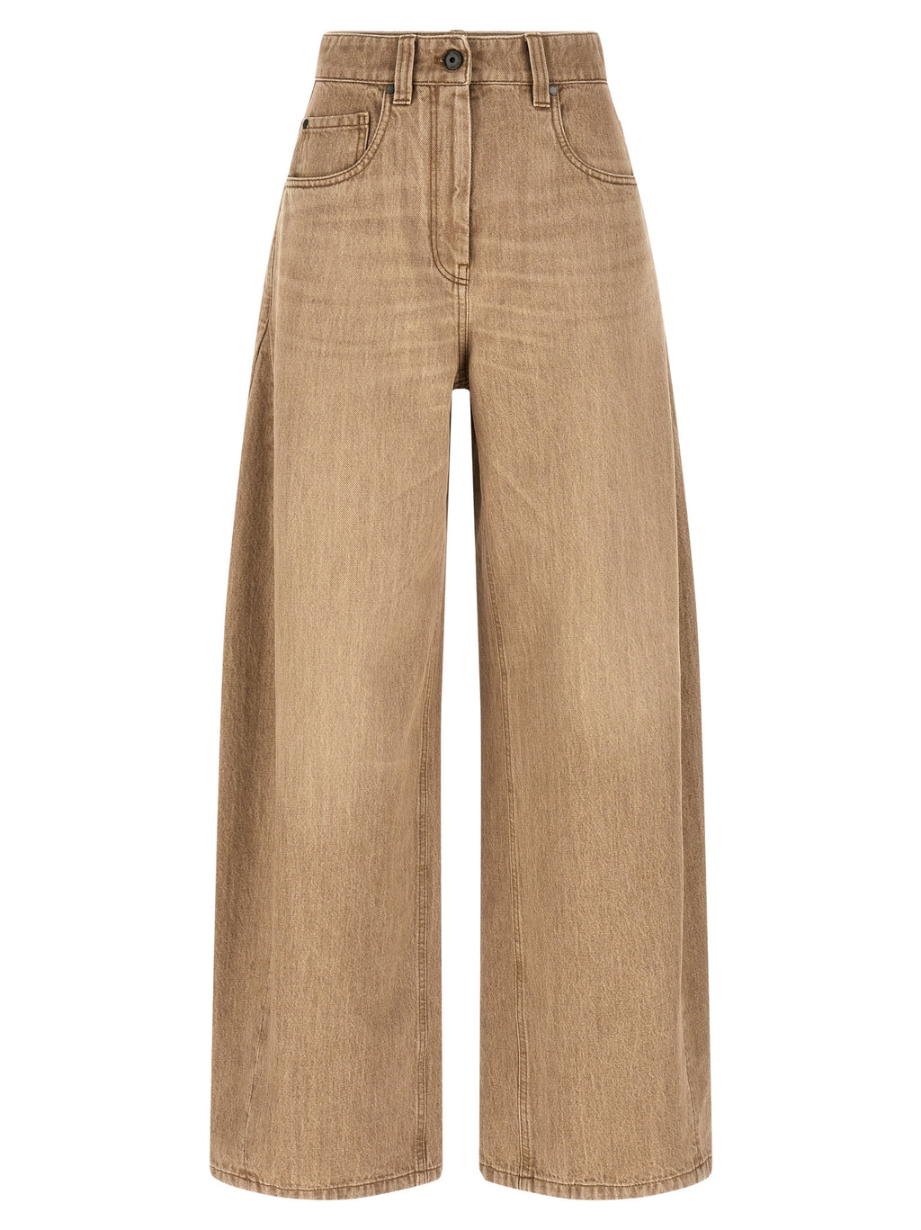 Brunello Cucinelli Pantalones Vaqueros de Algodón Beige