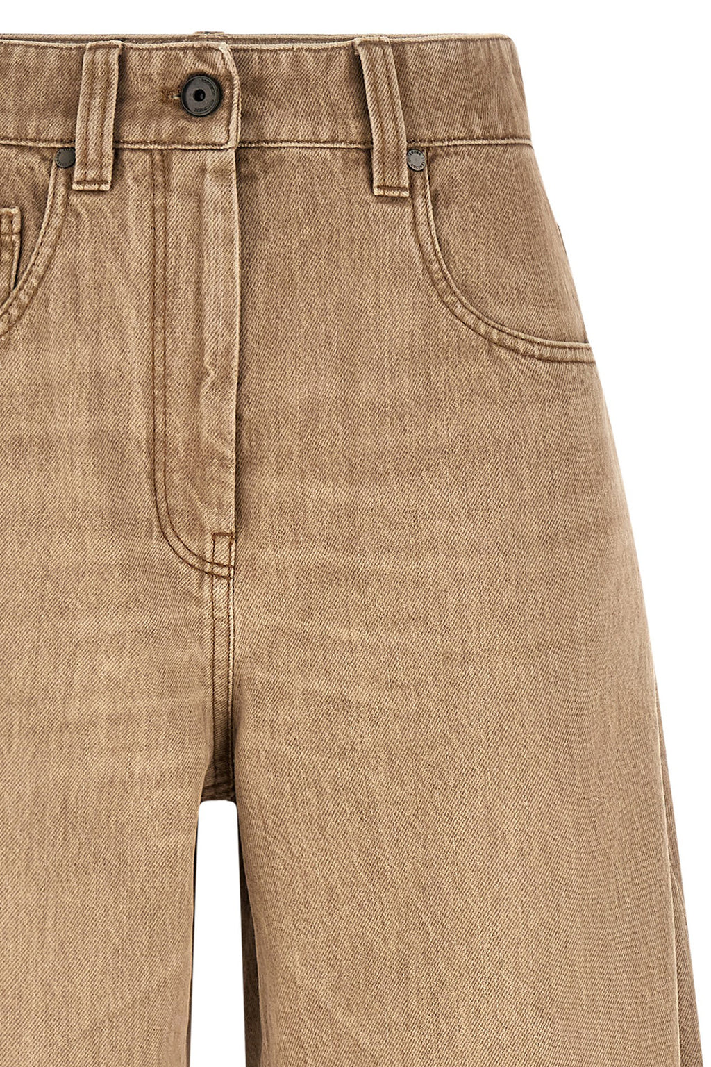 Brunello Cucinelli Pantalones Vaqueros de Algodón Beige