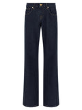 7 For All Mankind Blue Cotton Straight-Leg Jeans