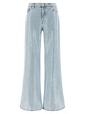 7 For All Mankind Blue Cotton Flared Jeans