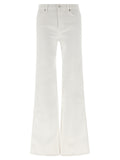 7 For All Mankind White Cotton Flared Jeans