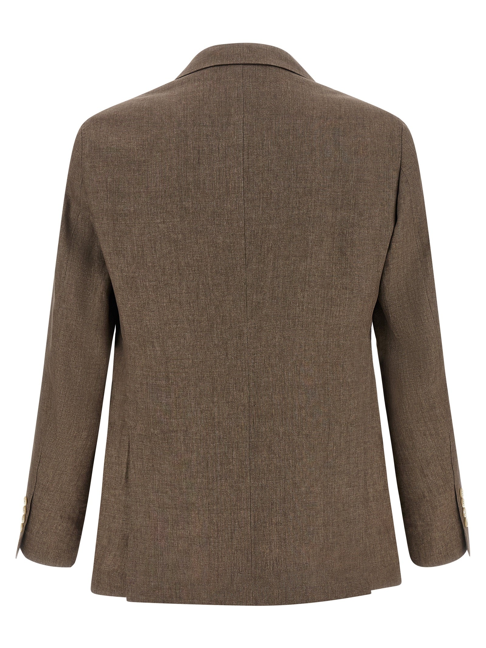 Blazer de lino marrón Brunello Cucinelli