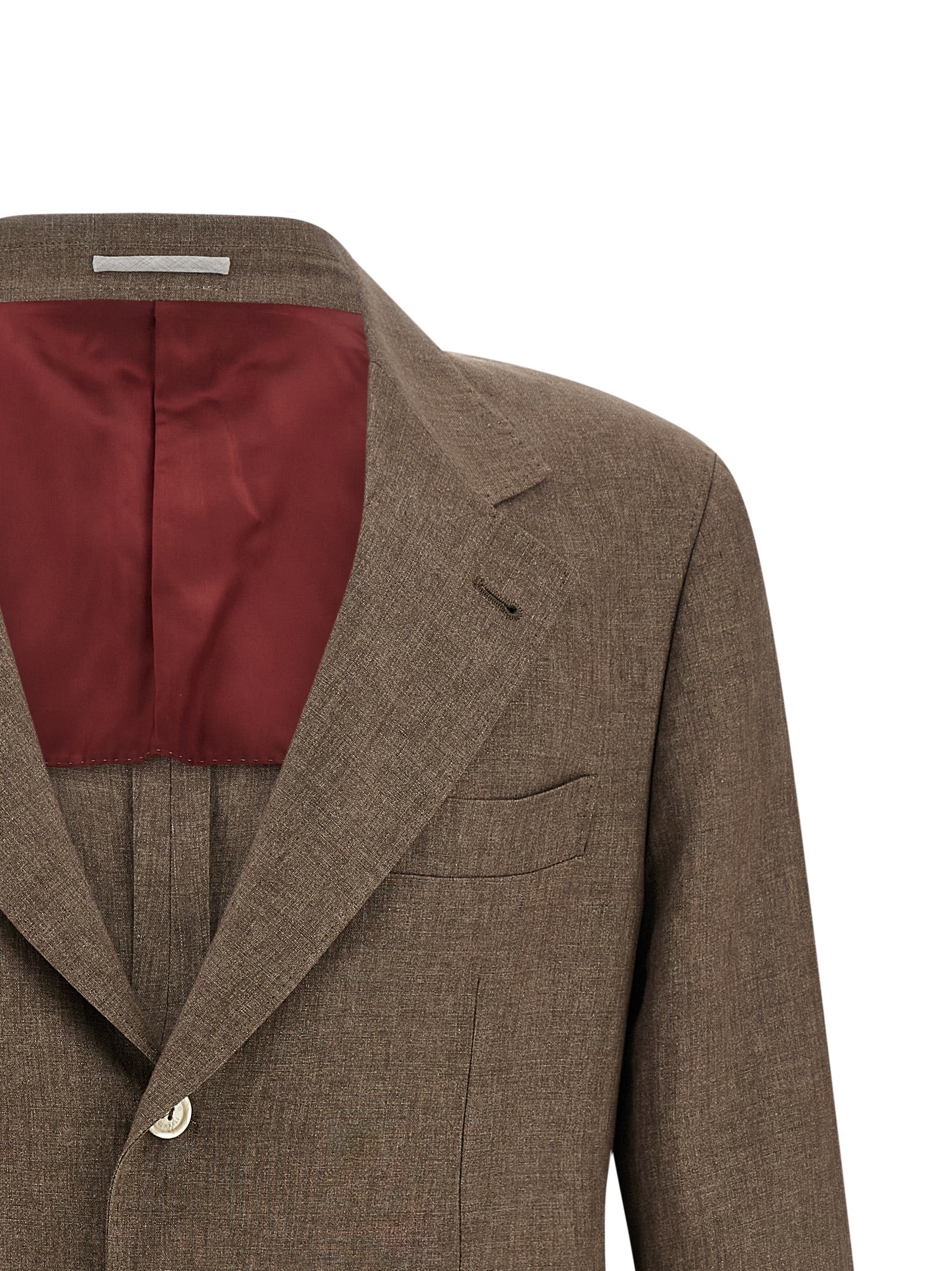 Blazer de lino marrón Brunello Cucinelli