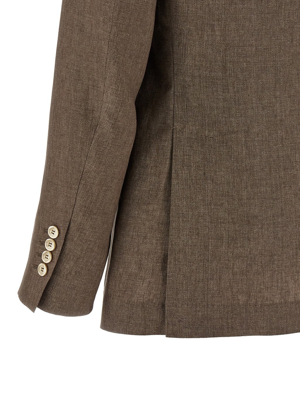 Blazer de lino marrón Brunello Cucinelli