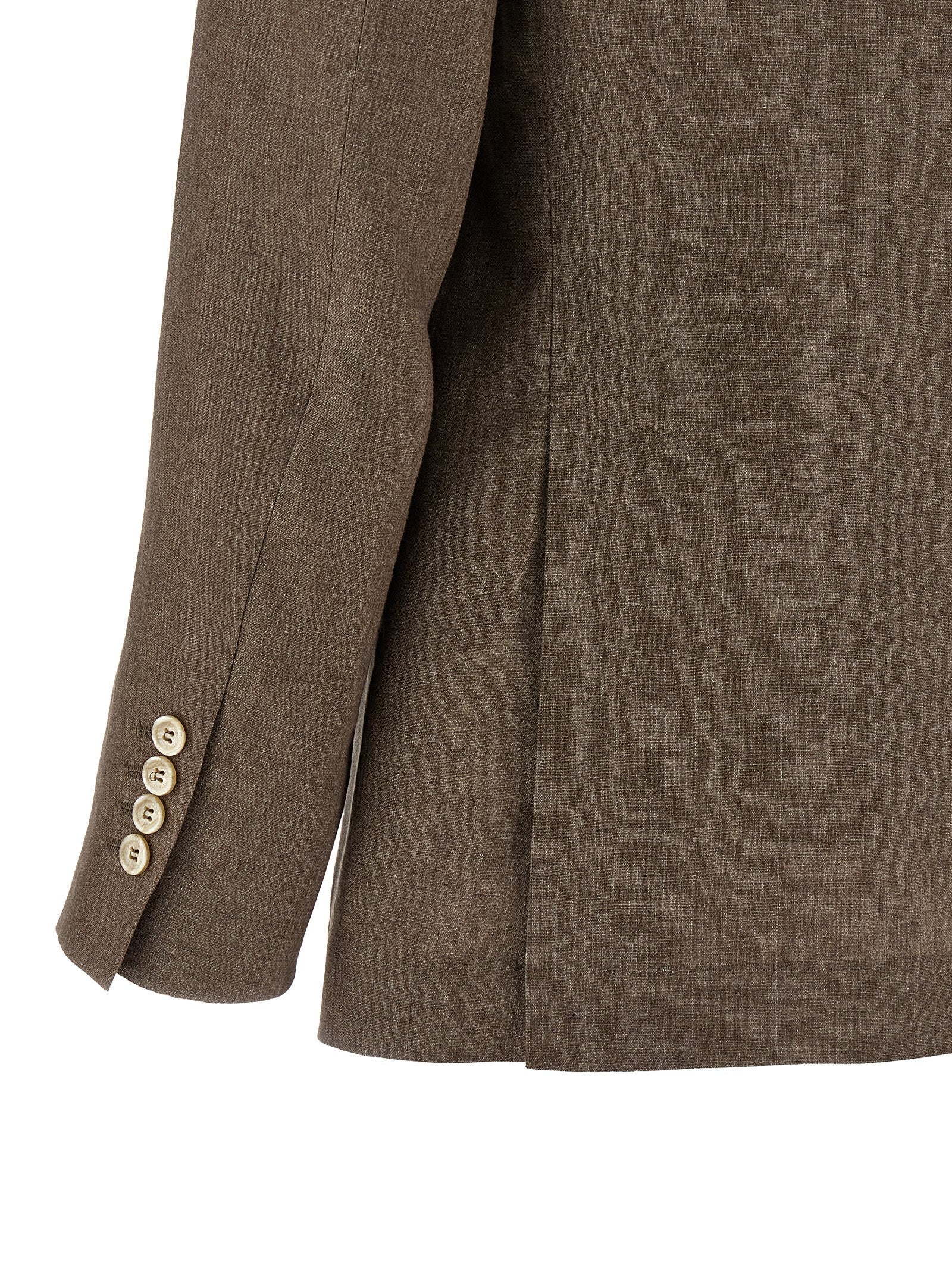 Blazer de lino marrón Brunello Cucinelli