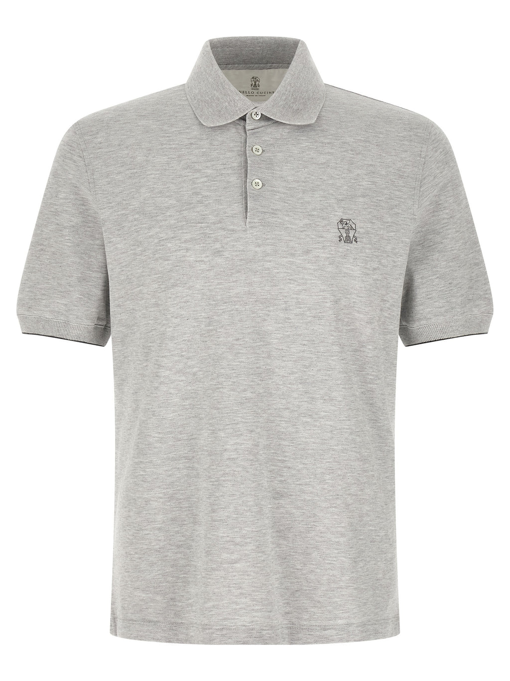 Polo de algodón gris Brunello Cucinelli