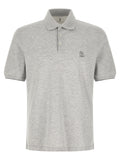 Polo de algodón gris Brunello Cucinelli