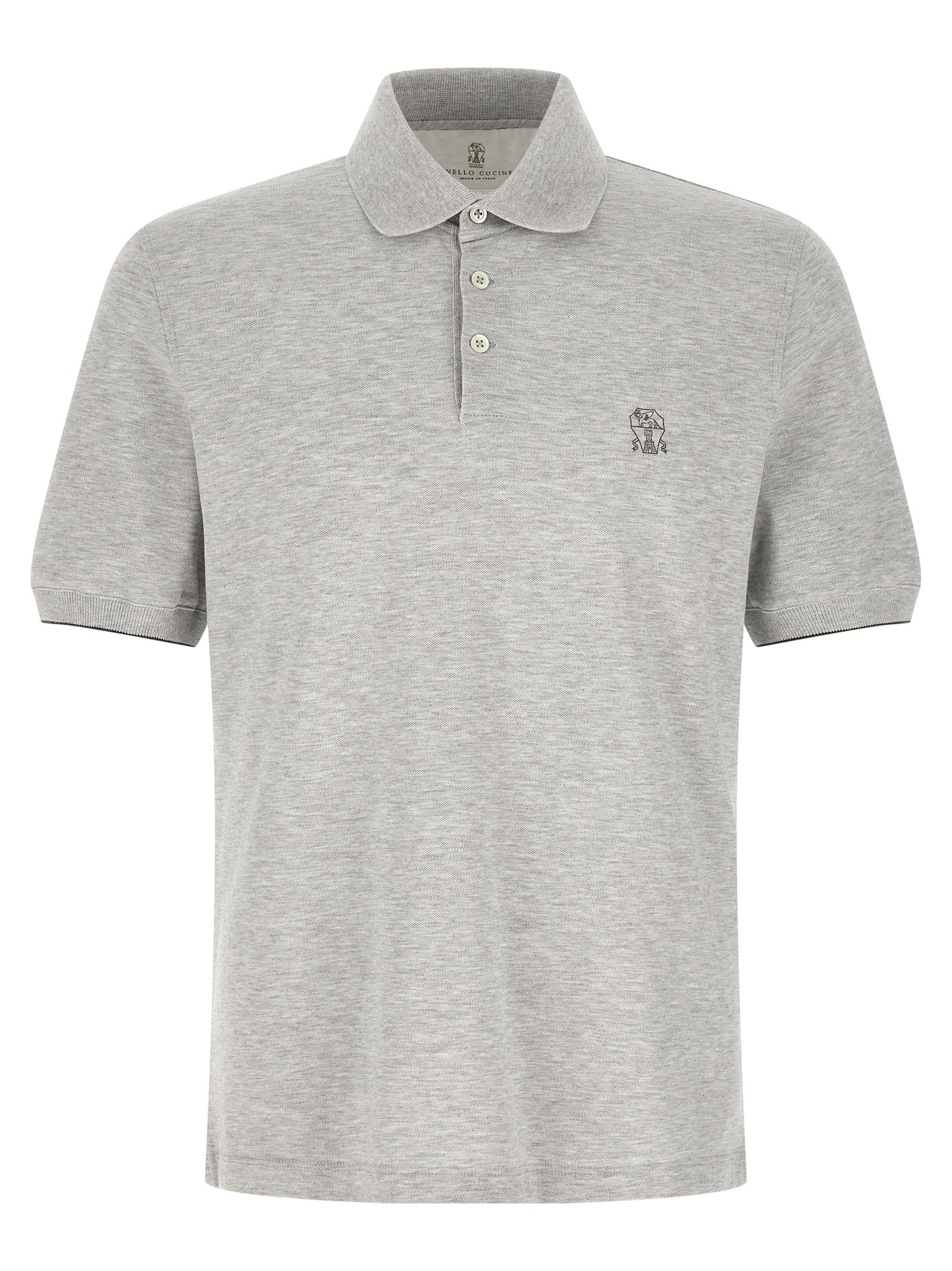 Polo de algodón gris Brunello Cucinelli