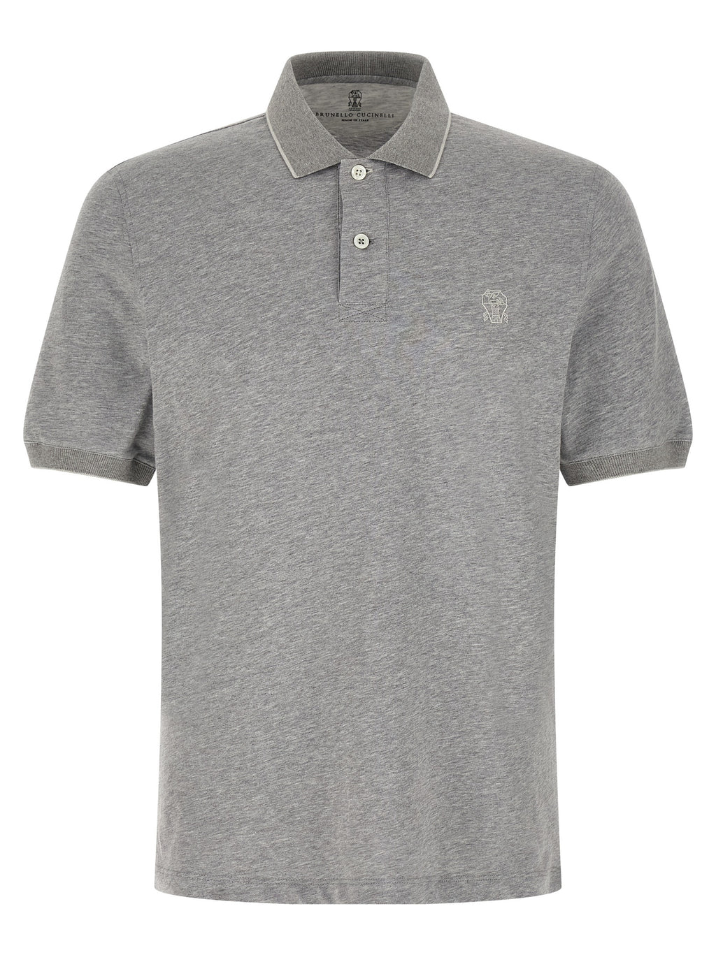 Polo de algodón gris Brunello Cucinelli