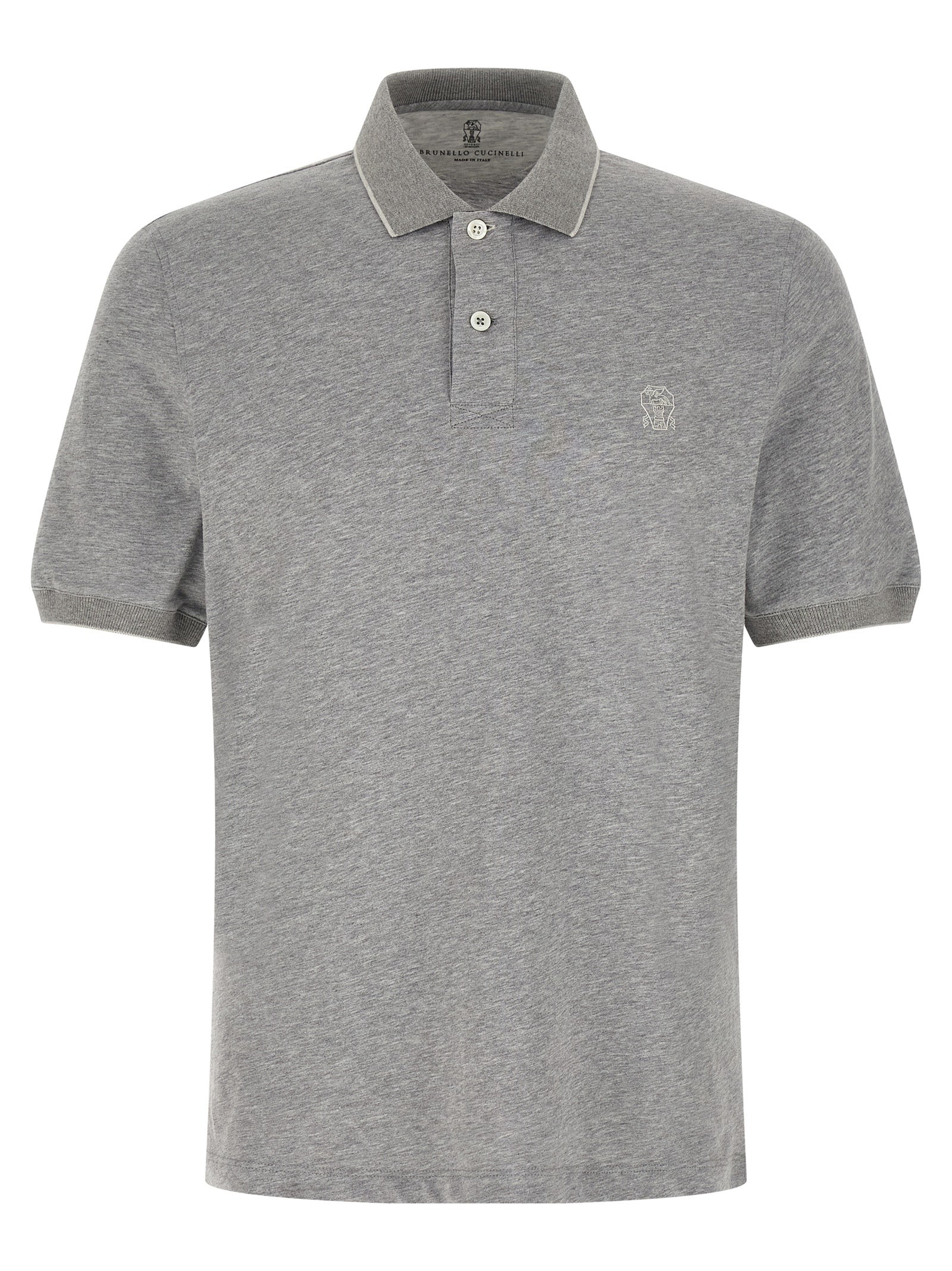 Polo de algodón gris Brunello Cucinelli