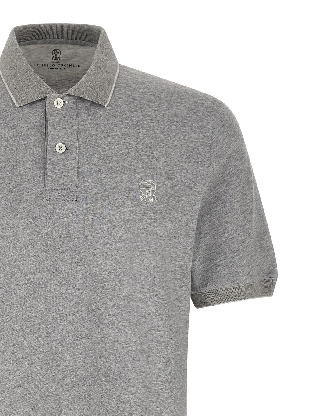 Polo de algodón gris Brunello Cucinelli
