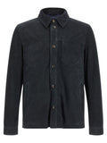 Pal Zileri Blue Leather Leather Jacket
