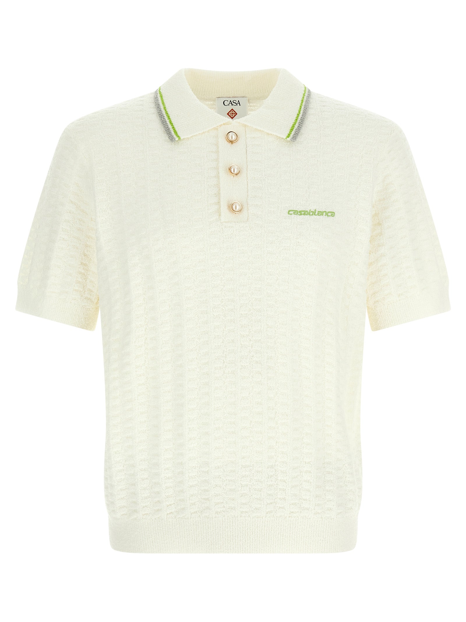 Camisa polo Casablanca de algodón blanco