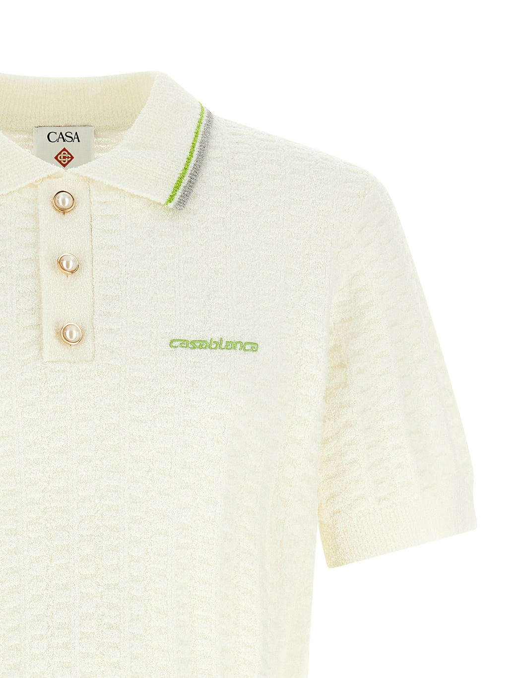 Camisa polo Casablanca de algodón blanco