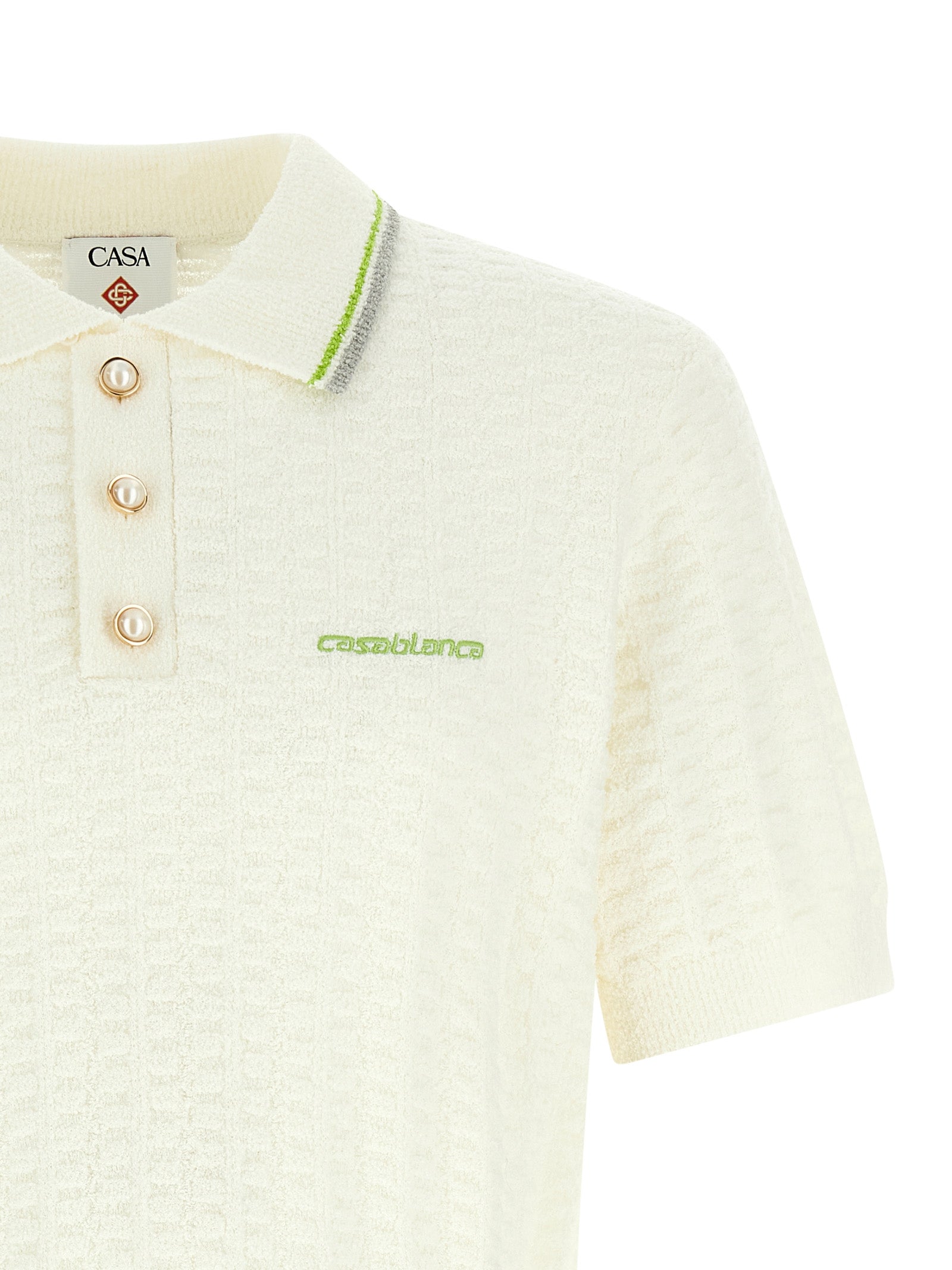 Camisa polo Casablanca de algodón blanco