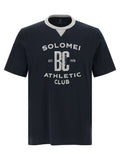 Camiseta de algodón azul Brunello Cucinelli
