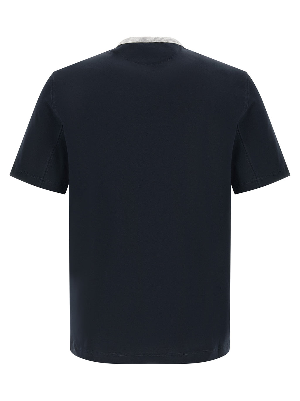Camiseta de algodón azul Brunello Cucinelli