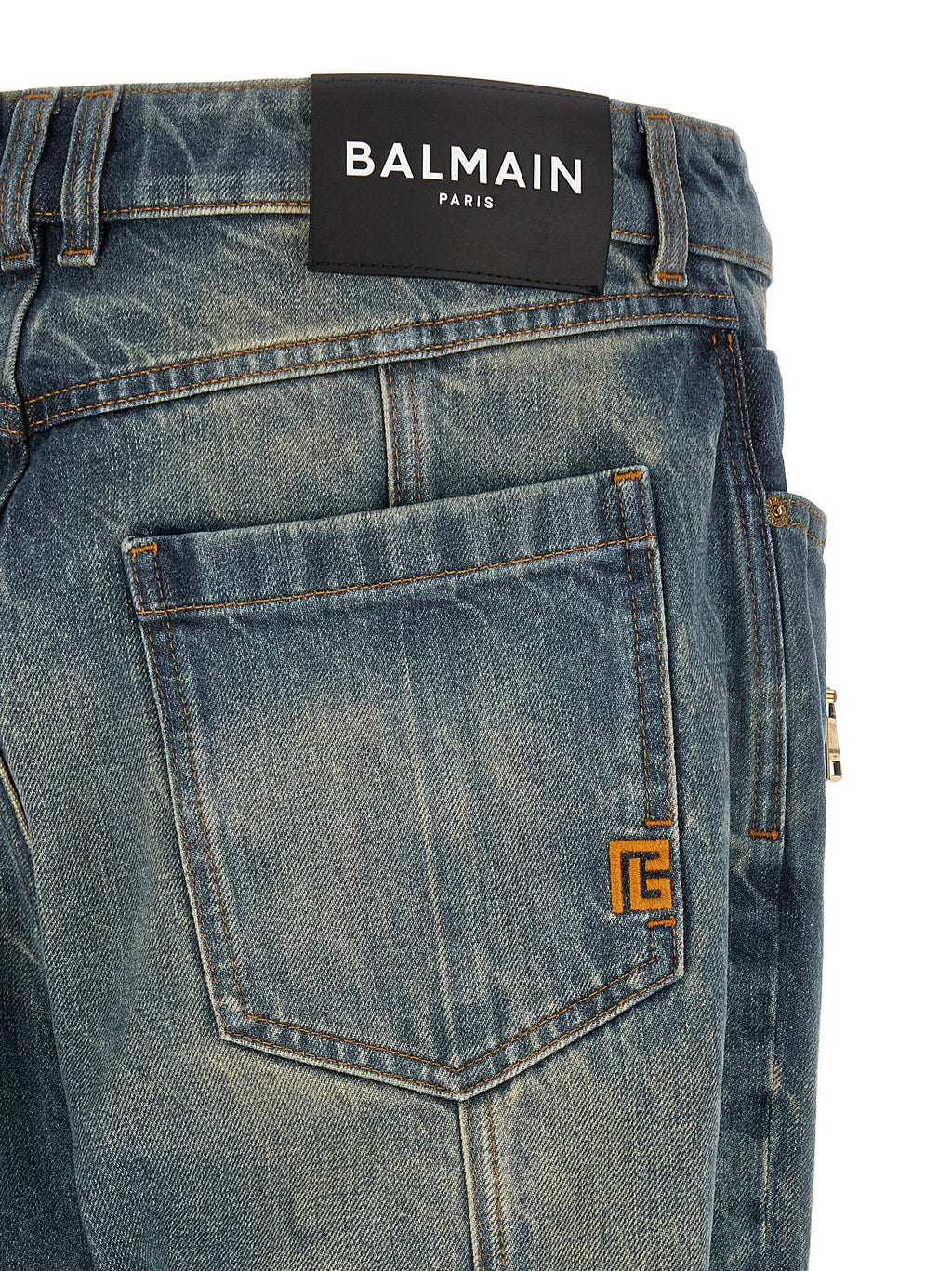 Vaqueros rectos Balmain de algodón azul