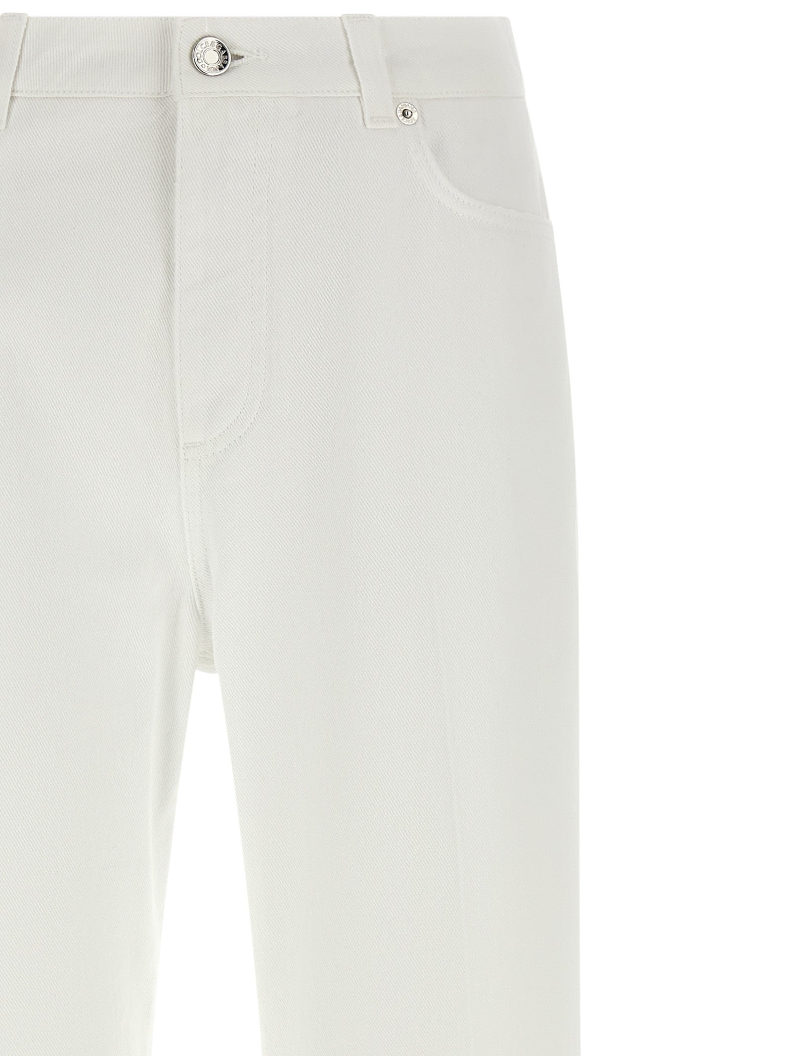 Vaqueros acampanados de algodón blanco Dolce & Gabbana