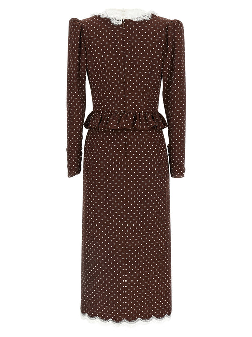 Vestido midi de seda marrón Alessandra Rich