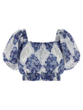 Twinset Blue Ramie Blouse