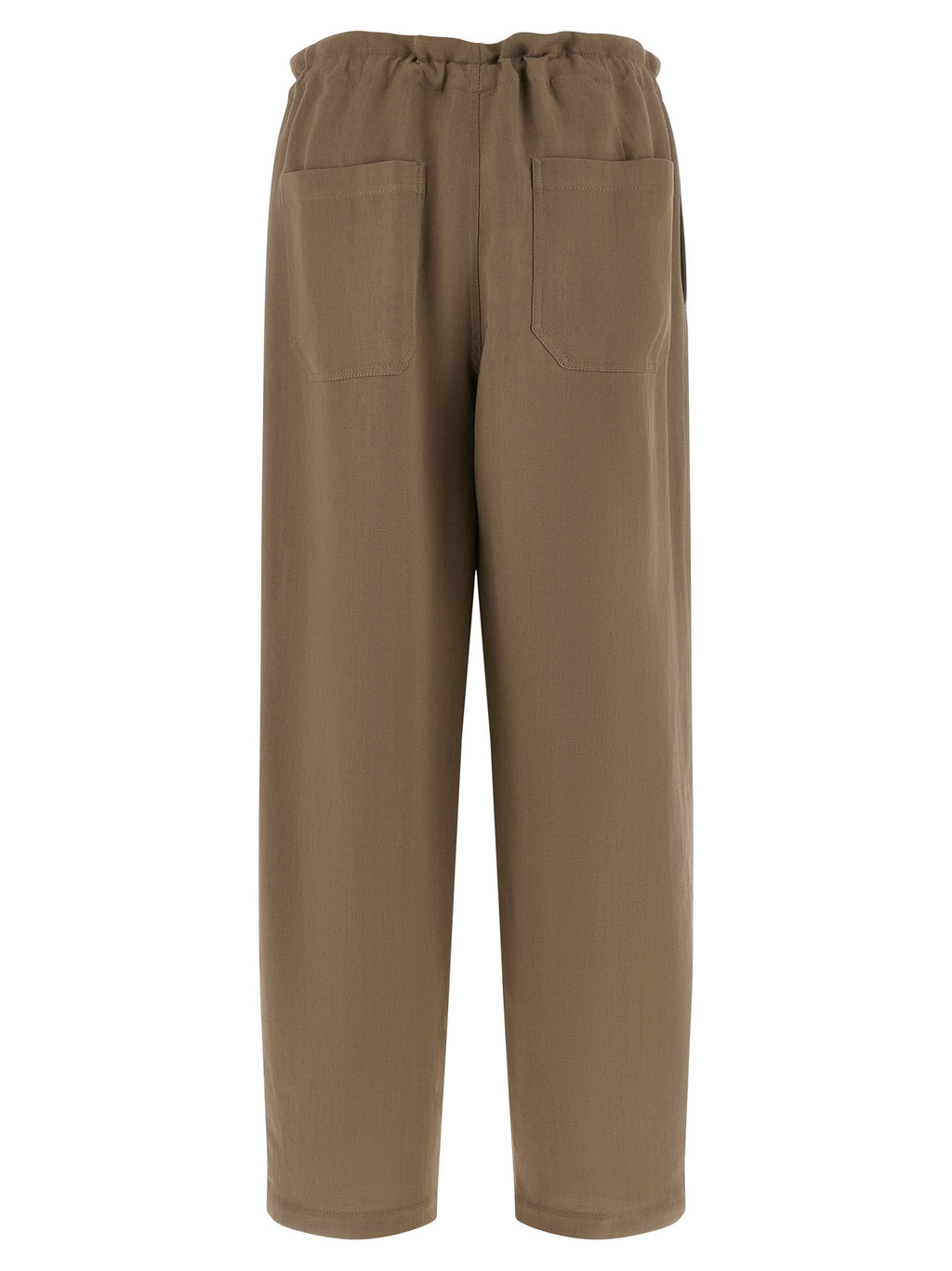 Pantalones informales de viscosa beige Brunello Cucinelli