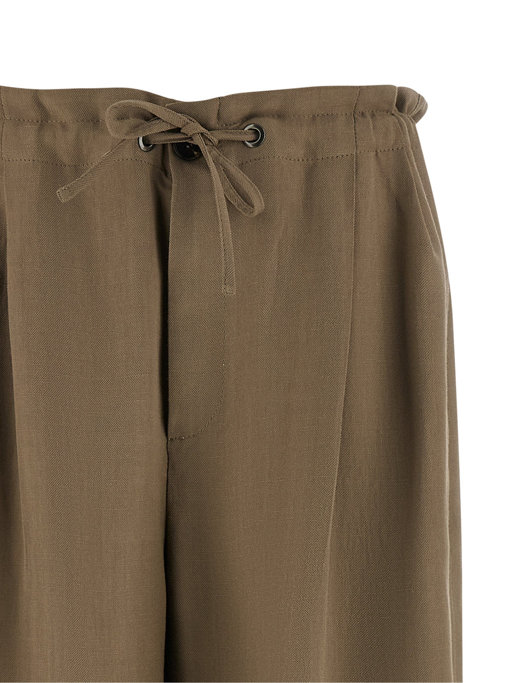 Pantalones informales de viscosa beige Brunello Cucinelli