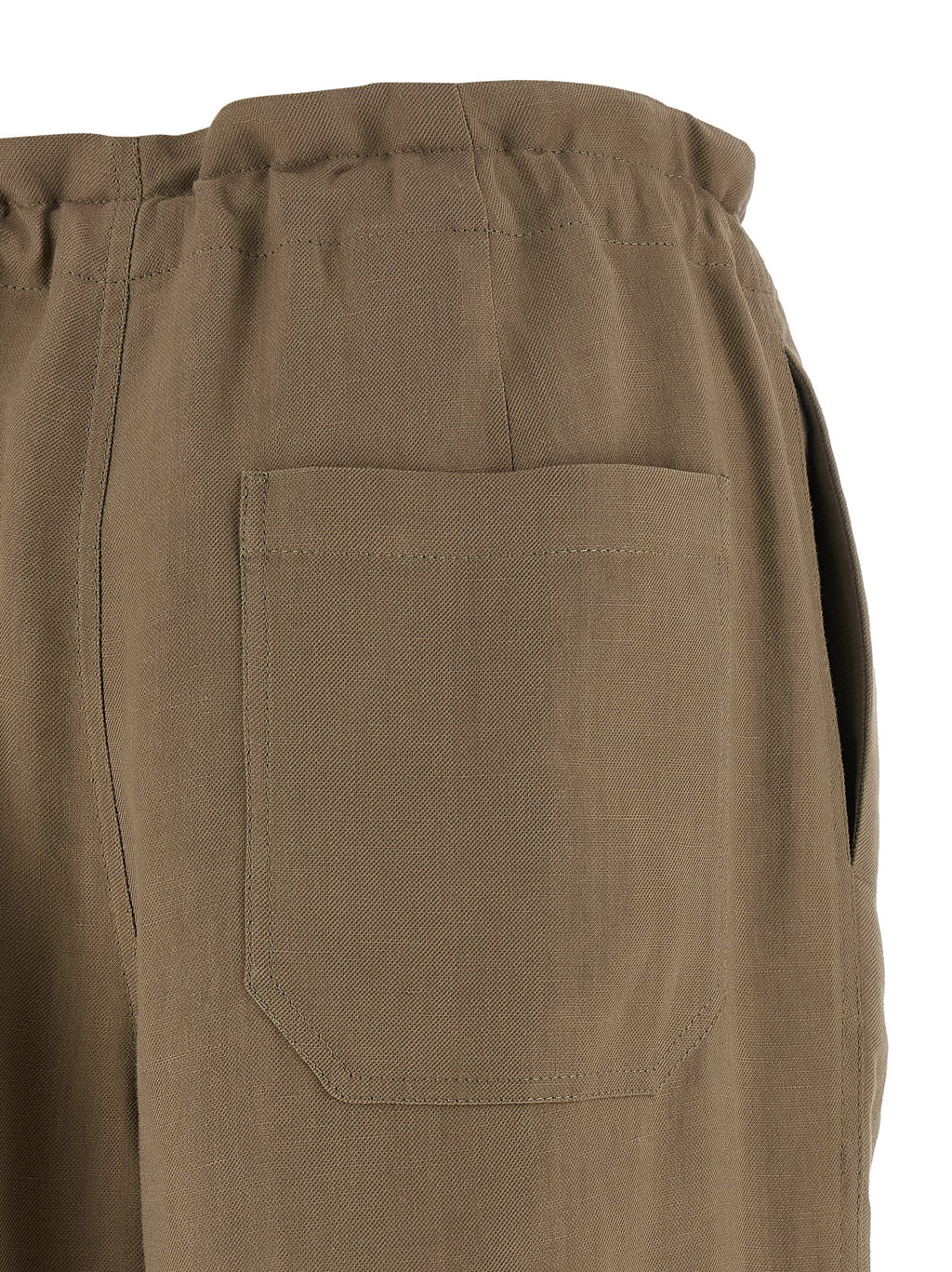 Pantalones informales de viscosa beige Brunello Cucinelli