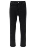 Department 5 Black Cotton Cropped Jeans