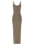Entire Studios Beige Cotton Midi Dress