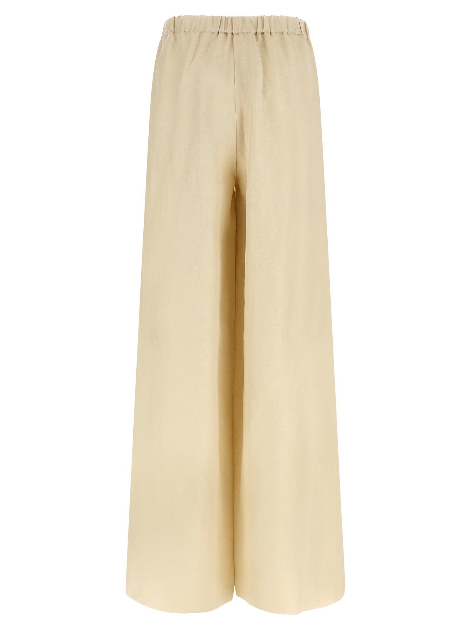 Pantalones casuales de lino beige Max Mara