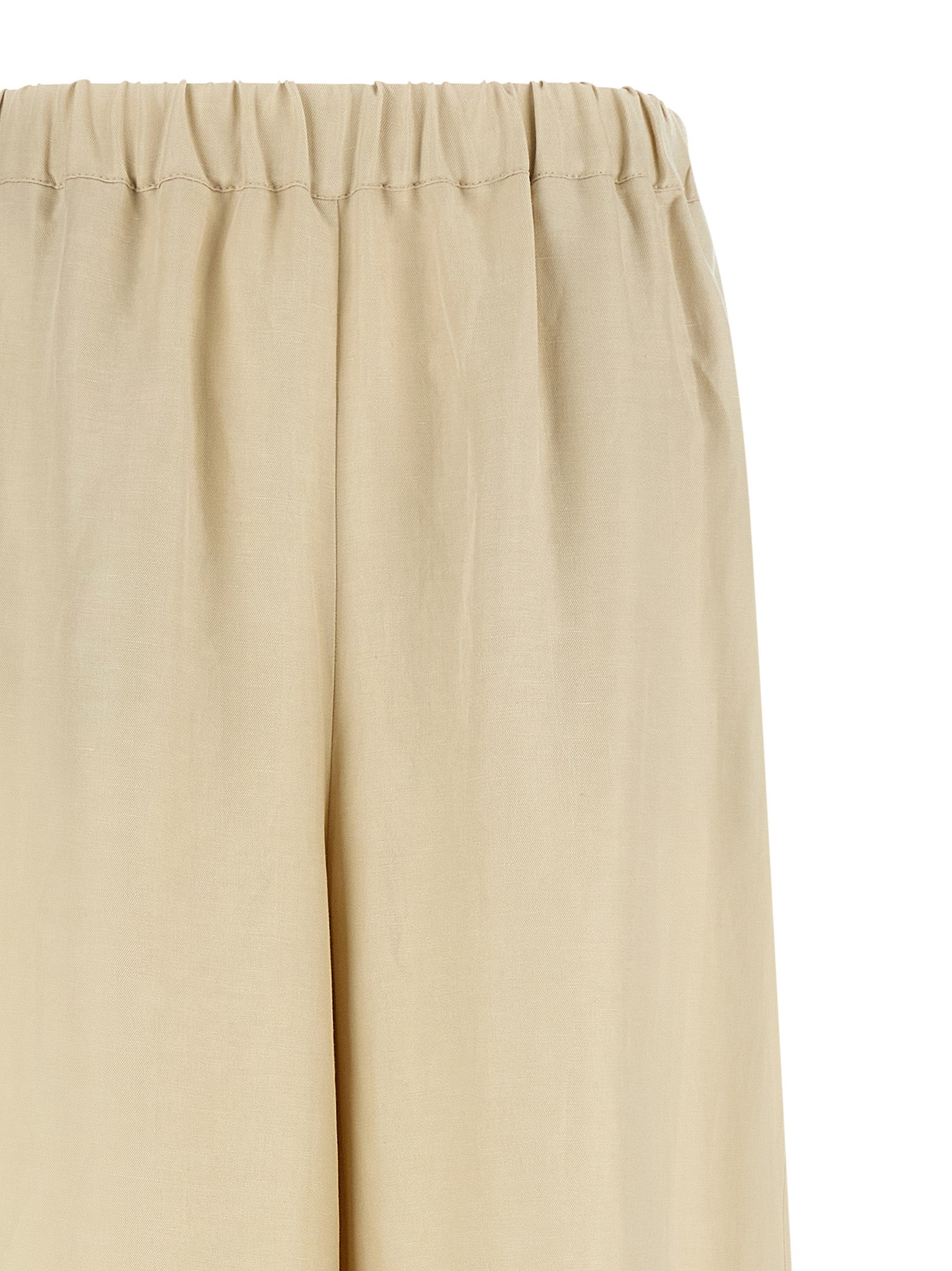 Pantalones casuales de lino beige Max Mara