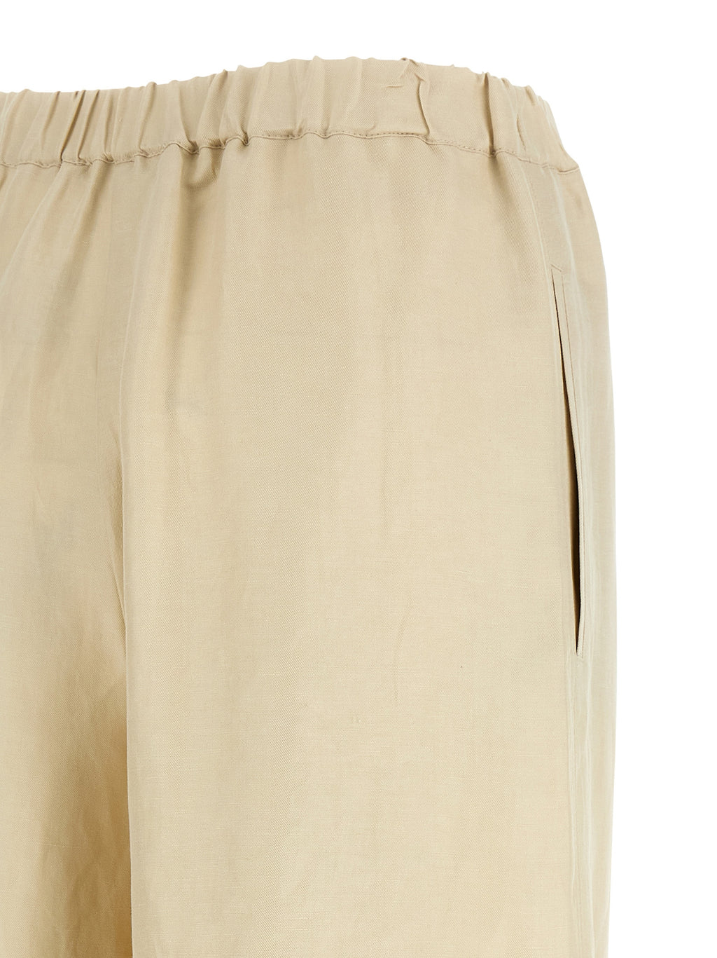 Pantalones casuales de lino beige Max Mara