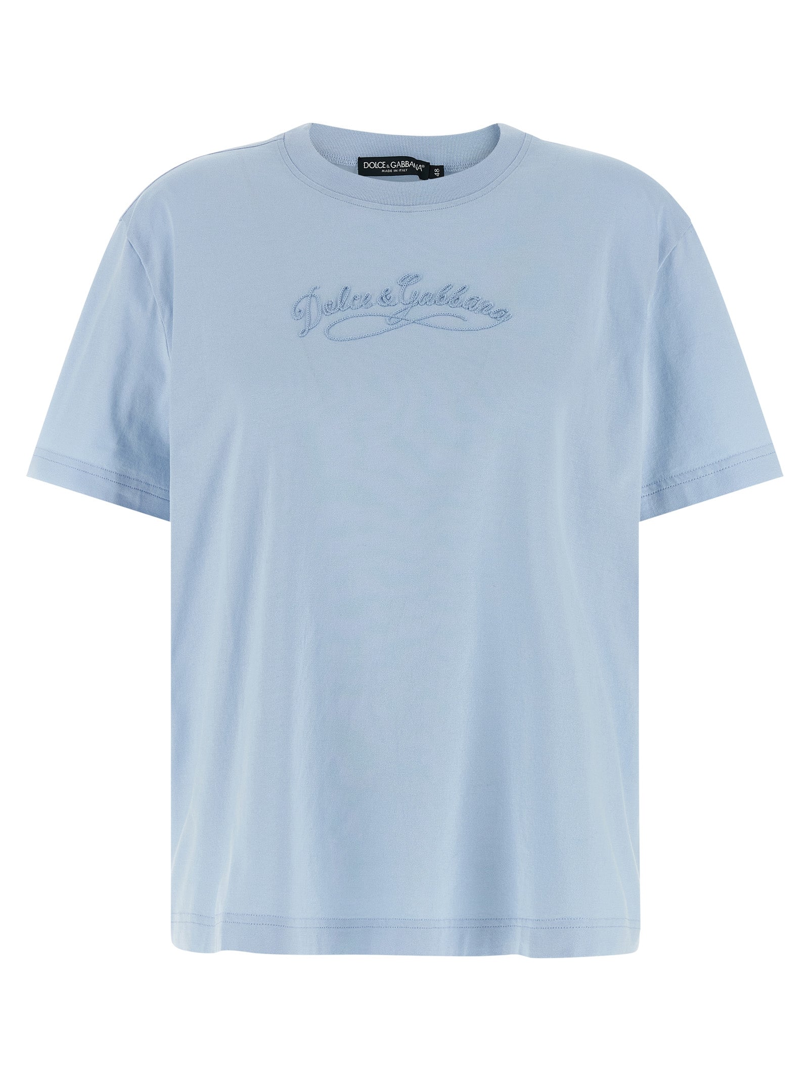 Camiseta de algodón azul Dolce & Gabbana