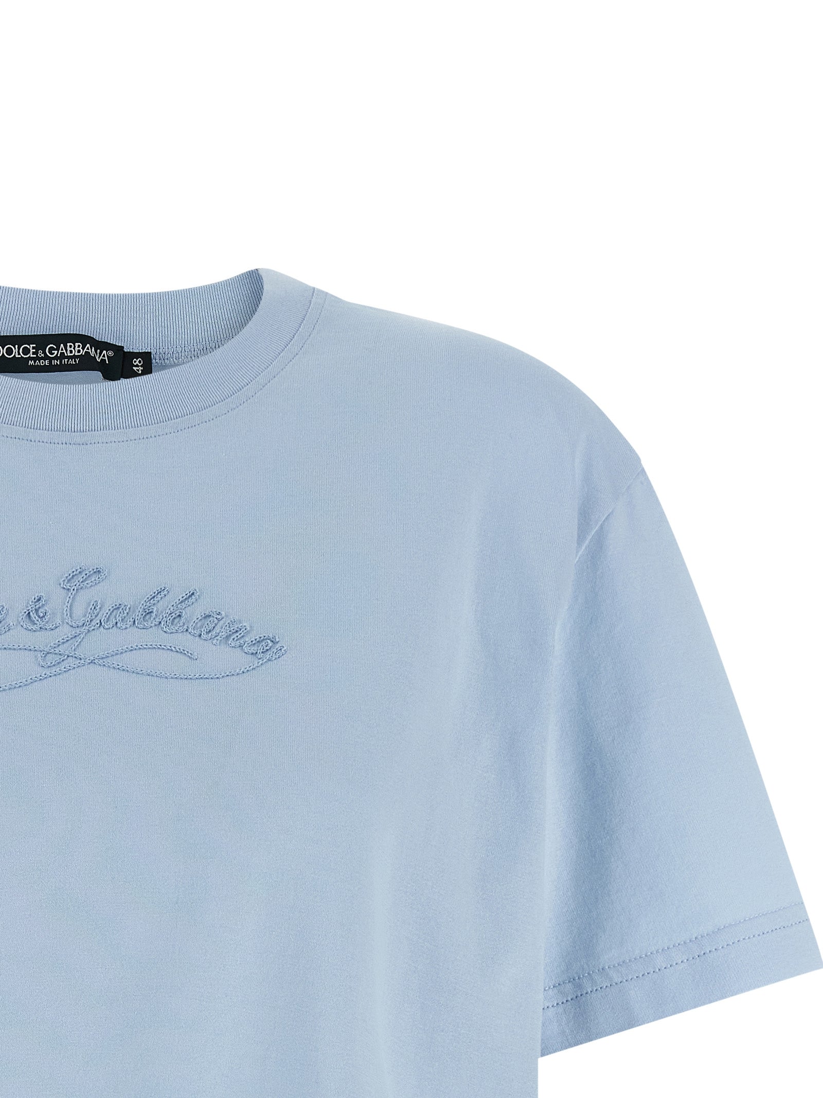 Camiseta de algodón azul Dolce & Gabbana