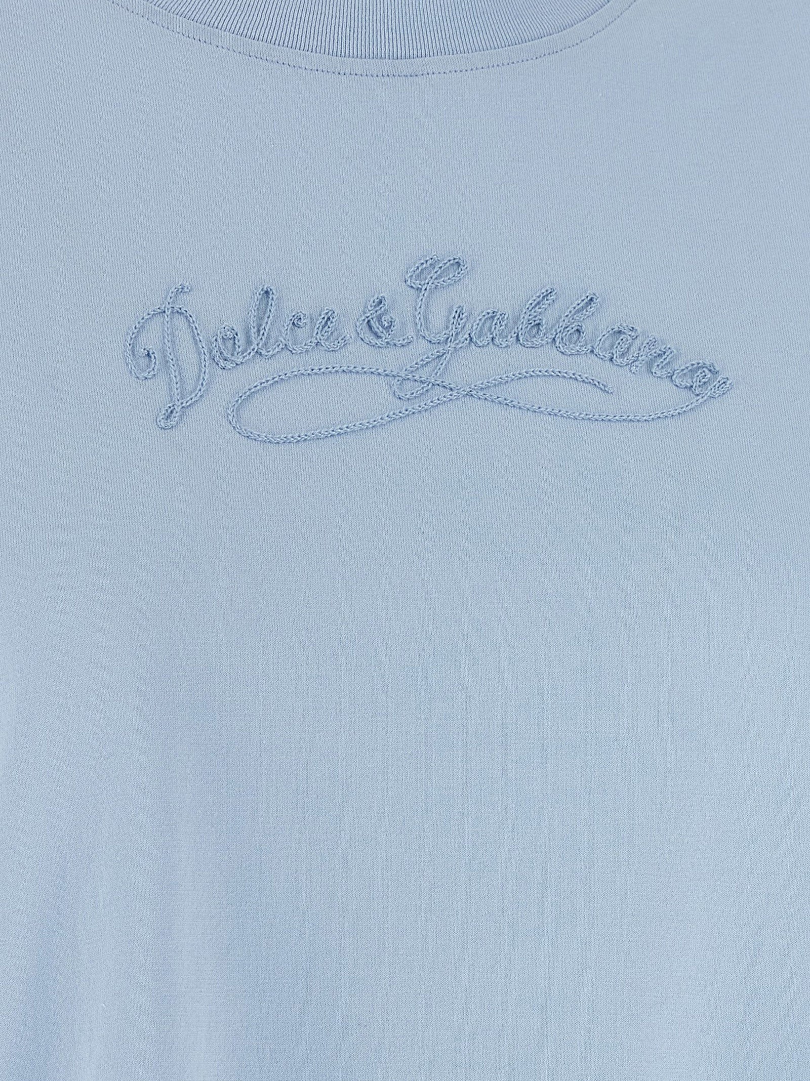 Camiseta de algodón azul Dolce & Gabbana