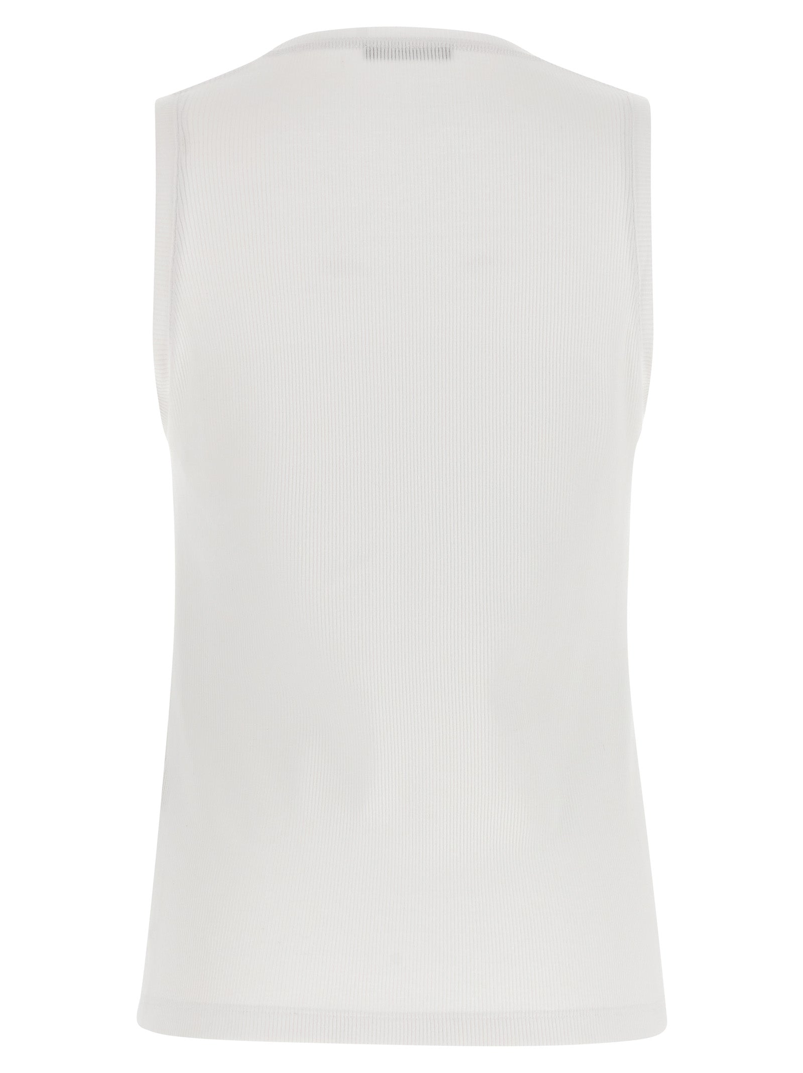 Camisetas sin mangas de algodón blanco Balmain