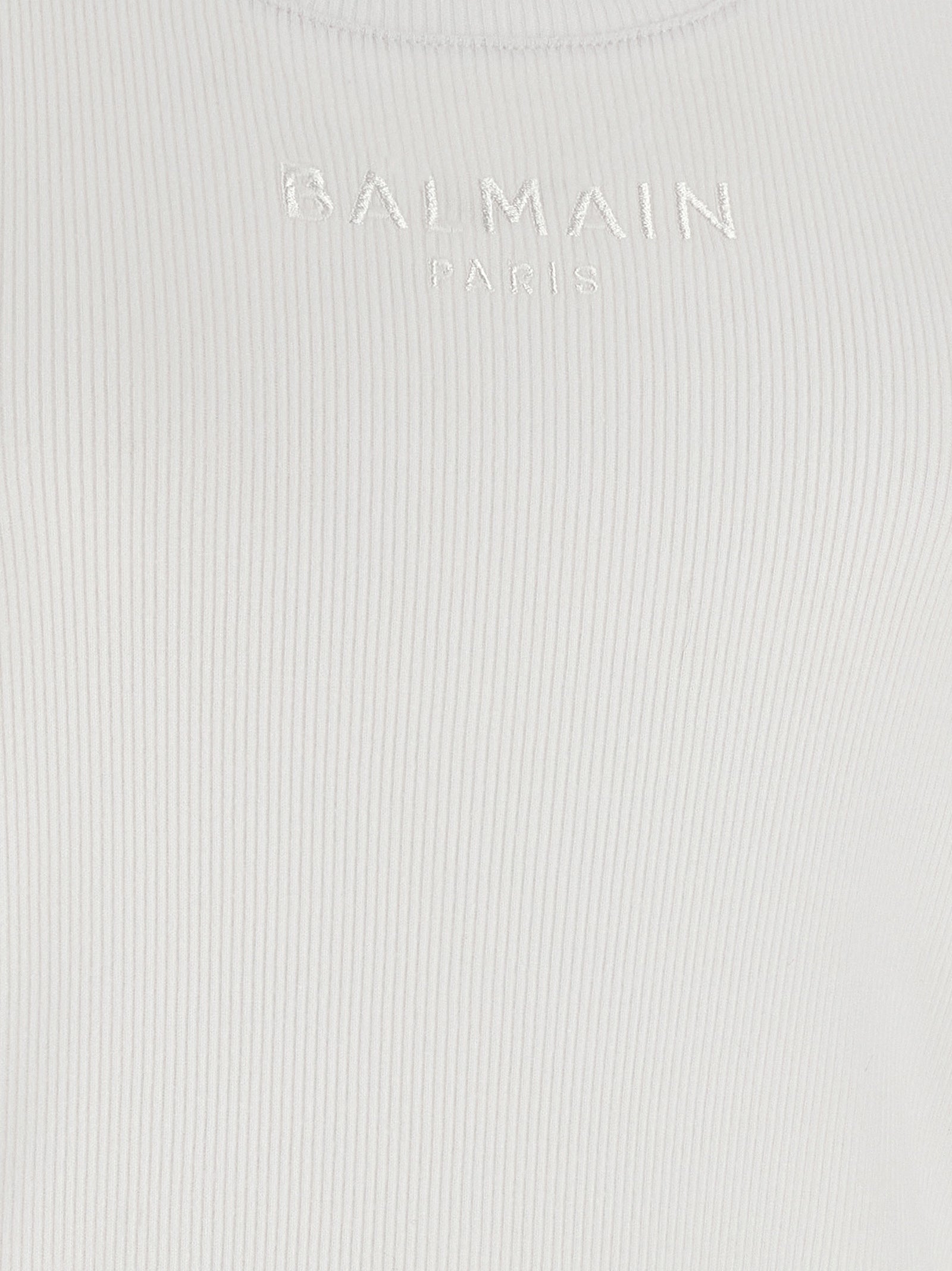Camisetas sin mangas de algodón blanco Balmain