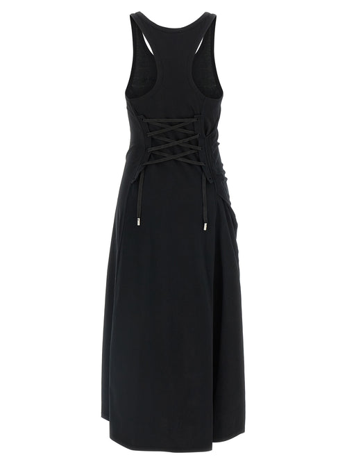 Vestido largo Alexander McQueen de algodón negro