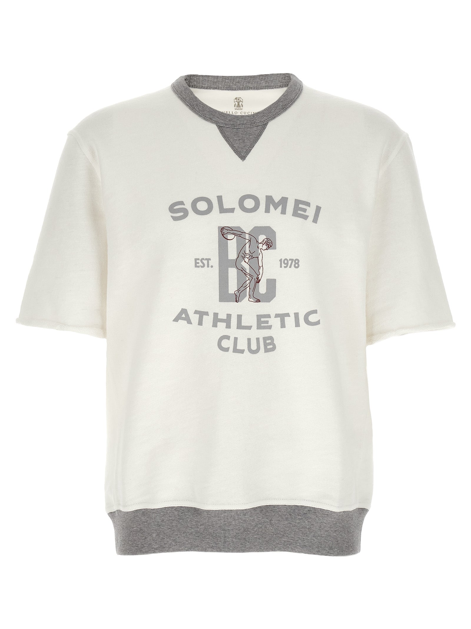 Sudadera blanca de algodón Brunello Cucinelli